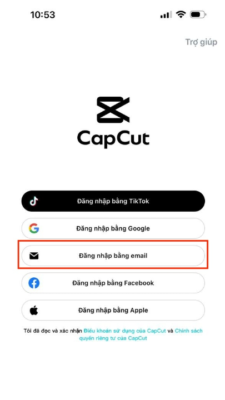 đăng nhập capcut điện thoại